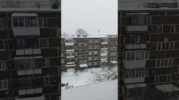 Мартовский снегопад in slow-motion