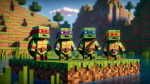 Майнкрафт,черепашки ниндзя против бибопа и рокстеди