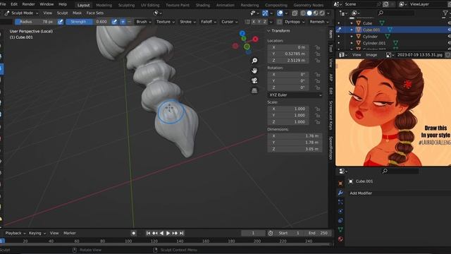 Навчання за туторіалами | Процес скульптингу персонажа в Blender | Time Lapse смотреть онлайн