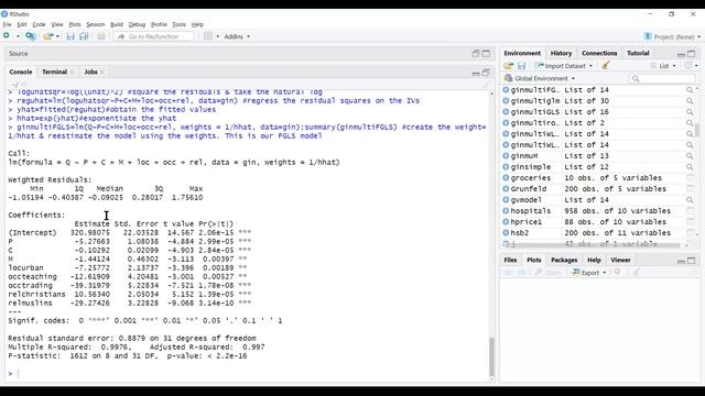 9k GLS, FGLS, WLS, practice weights as Regression Diagnostics in R – Heteroscedasticity Newey West, смотреть онлайн