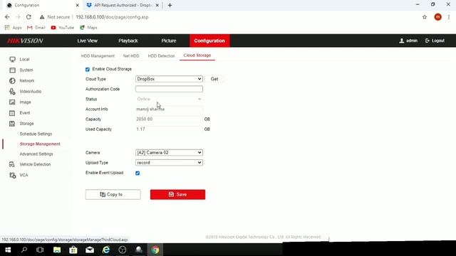 Hikvision DVR Video/ Image Upload To the Cloud storage смотреть онлайн