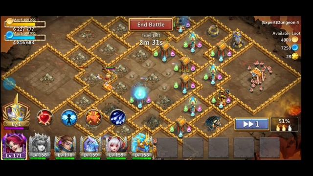 athene evolved solo💥 performance in (expert 4) Dungeon | castle clash | stark castle смотреть онлайн