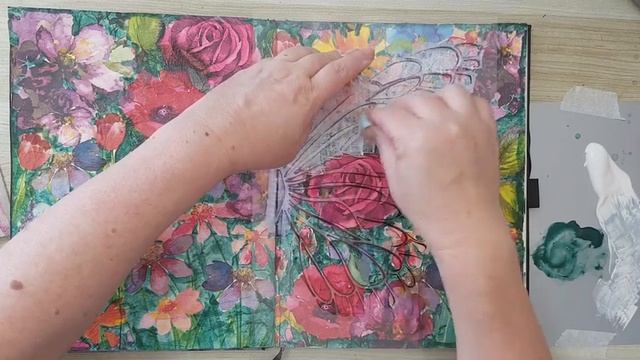 Simple Art Journal Page - Paper Napkins And Stencil смотреть онлайн