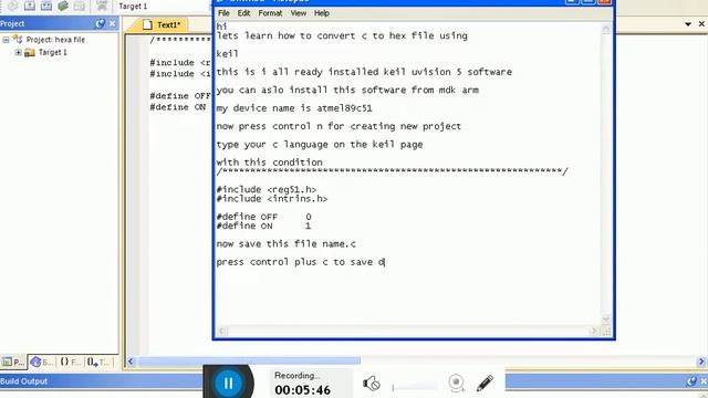 how to create hex file using keil смотреть онлайн