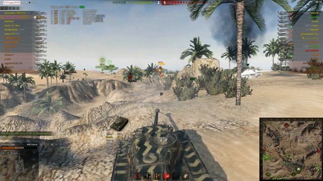M46 Patton 10000 УРОНА Песчаная река – Штурм (WOT 0.9.8 Full HD)