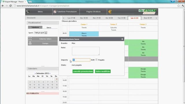 Prenotazione da gestionale - Gestione campo multisport e multitariffa смотреть онлайн