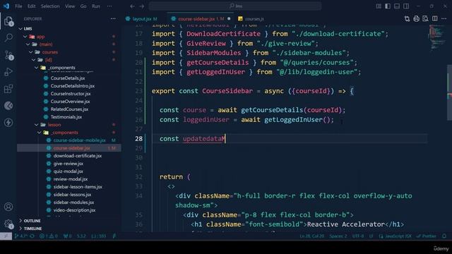 165 -Show Module and Lesson Actual Data in Sidebar Part 2 смотреть онлайн