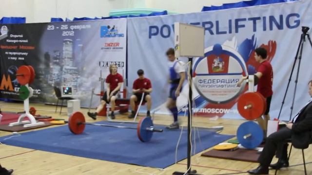 23.02.2012 deadlift second attempt (165 kg), Moscow championship "Megapolis" (total 395 kg) смотреть онлайн