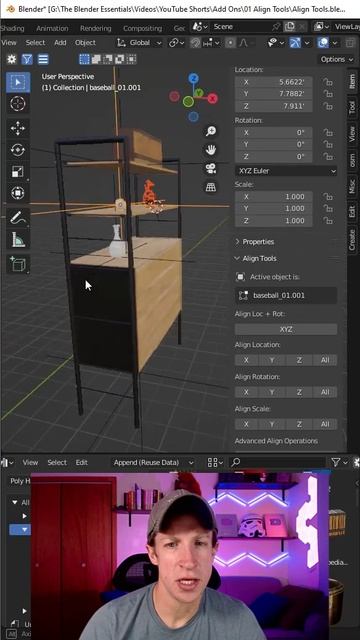 Quickly Align Objects in Blender with ALIGN TOOLS (Free Add-On!) #shorts смотреть онлайн