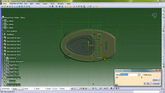 Daiso wood puzzle toilet assembly and modeling - Catia V5 смотреть онлайн