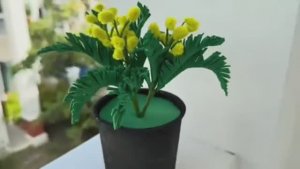 своими руками мимоза из синельной проволоки 💛💛💛💚💚💚