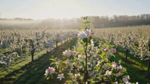 Футаж Цветущий яблоневый сад
