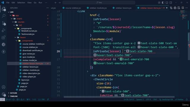 169 -Show Module and Lesson Actual Data in Sidebar Part 6 смотреть онлайн