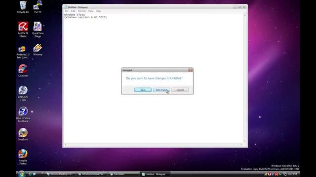 Windows Vista Beta 2 Build 5270 in VMware Workstation смотреть онлайн