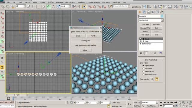 Модификатор Slice и скрипт gizmoControl. смотреть онлайн