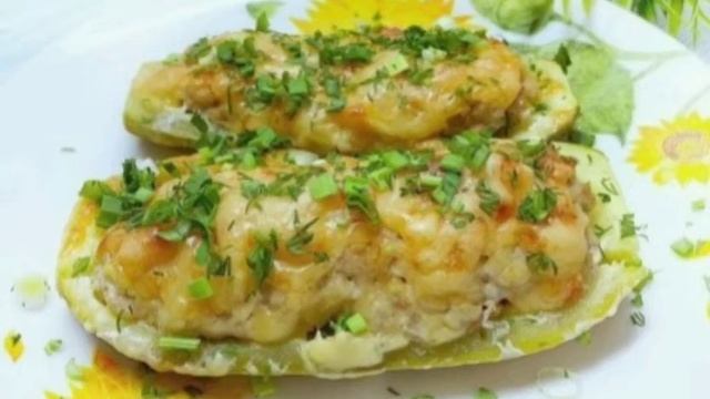 Фарширoванный кабачок Рецепт приготування в описах