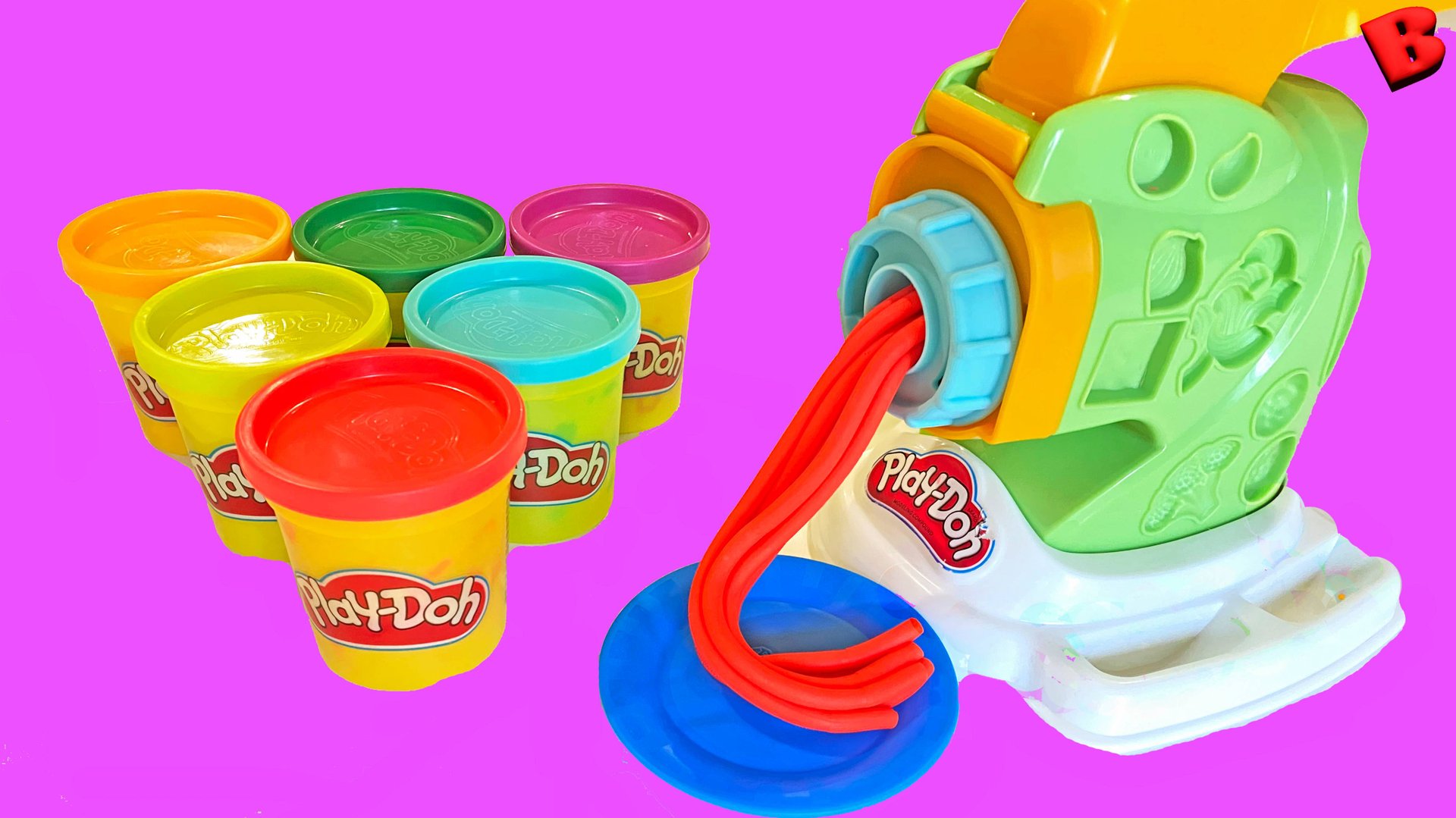 How to make Rainbow Play Doh | Играем в кухню и лепим цветные спагетти из пластилина Плей До | ASMR смотреть онлайн