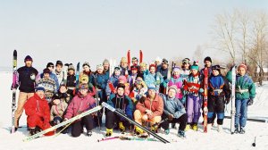 Январь,1994г. - 25.02. и 03.03.1996г. - горнолыжники у р.Волга - г.Чебоксары - Чувашия - Россия.