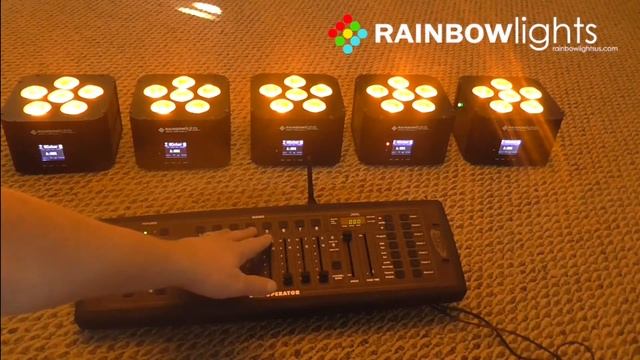 Wireless Uplighting - Rainbow Lights Smart 2 MINI color mixing with wireless DMX transmitter смотреть онлайн