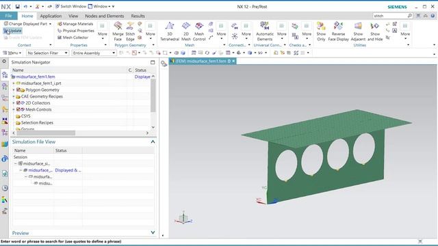How to use midsurface for 2D mesh when variable thicknesses must be calculated Siemens NX12 NX10 смотреть онлайн