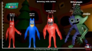 Garten of Banban 0,1,2,3,4,6,7 HEIGHT COMPARISON Size Comparison + Voice lines | All Characters