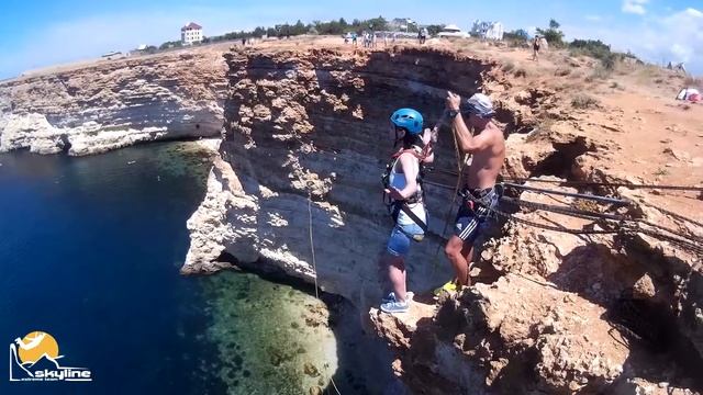Женя Rope Jumping With Skyline X-Team In Crimea, Cape Fiolent