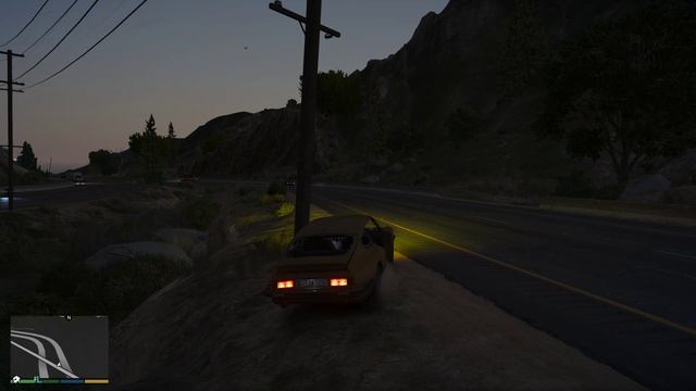 GTA 5 - Поездка за городом ночью.