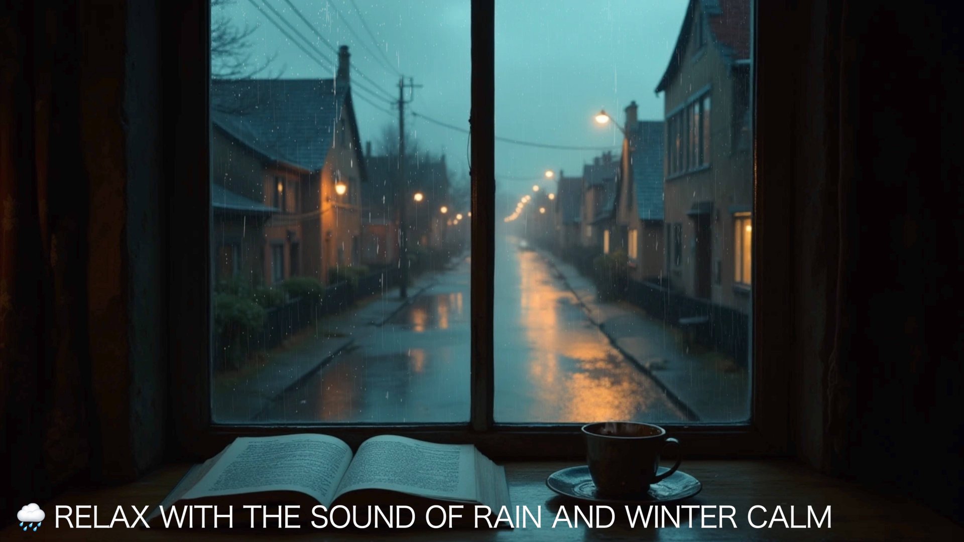 Peaceful Winter Rainy Night | Rain Sounds With Tea And A Book 🍃📖☕