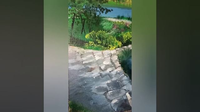 Garden View Canvas Painting|| Acrylic Psinting|| Easy & Simple Painting|| Ms. Danish Painting