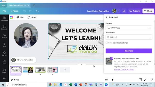 Upload Video to Zoom Waiting Room | Canva Presentation MP4 Video смотреть онлайн