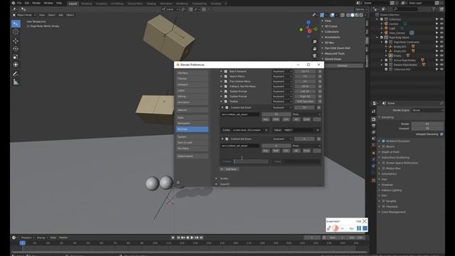 Blender - Edit Preferences - Hotkeys for switching properties context смотреть онлайн