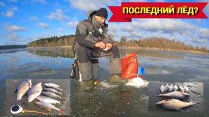 ПЬЮ ЧАЙ, А ТУТ ПОКЛЁВКА! Рыбалка на ОЗЕРНЕ в начале марта.