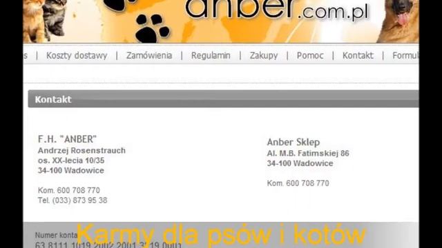 karmy dla psów i kotów sklep Anber смотреть онлайн