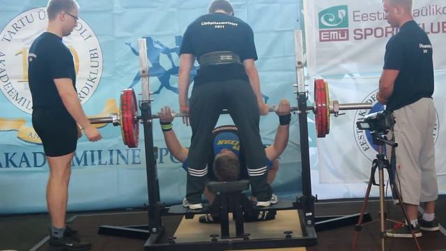 Estonian Student Championships in Powerlifting 2012. Kaur-Mikk Pehme bench press 157.5kg смотреть онлайн