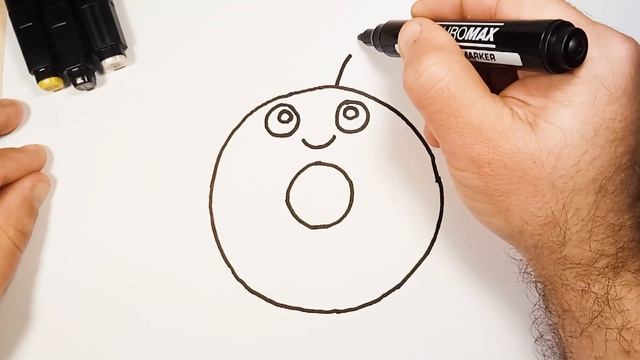 How To Draw A Cute Donut Bee | Drawing Coloring Book