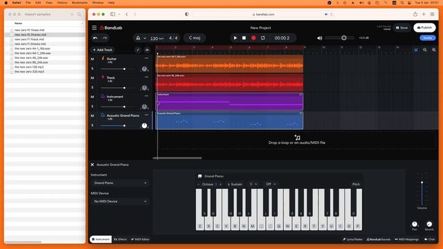 How to import an audio track or midi track in Bandlab (online pc version) смотреть онлайн