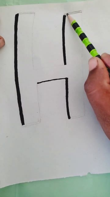 Drawing 3D art trick on papper letter ''H''with Graphite pencil смотреть онлайн