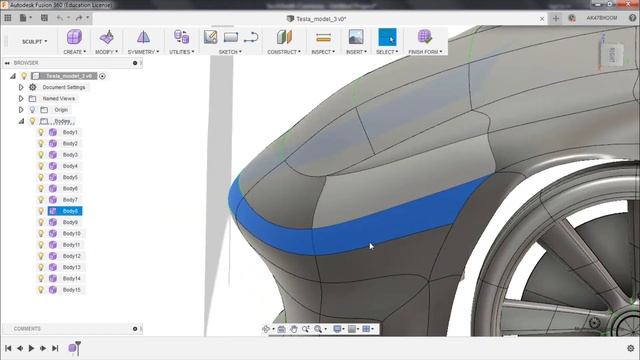 FUSION 360 | TESLA MODEL 3 | SPEEDRUN 8 | FREEFORM | SCULPTING смотреть онлайн