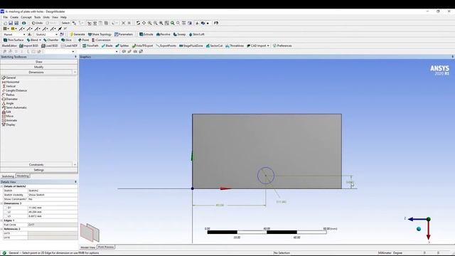 ANSYS - MESHING OF PLATE WITH HOLES смотреть онлайн