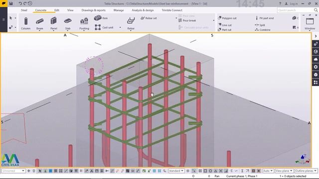 How to Arrange Four-Legged Stirrup on a Concrete Column in Tekla Structures смотреть онлайн