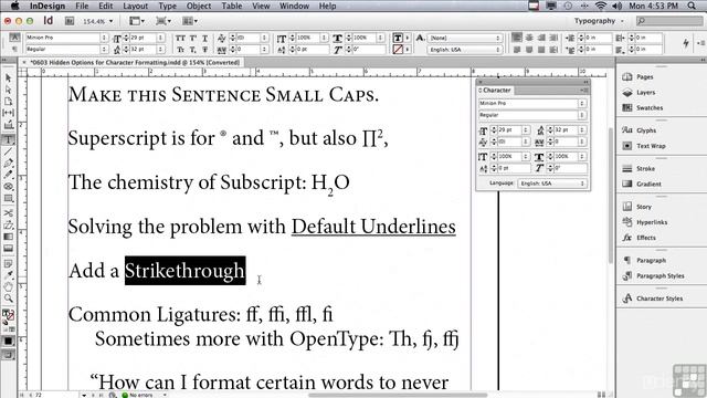 Indesign CS6 0603 Hidden Options For Character Formatting смотреть онлайн