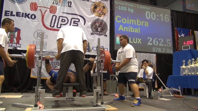 Coimbra Anibal -105kg of 2012 IPF World Men's Championships смотреть онлайн