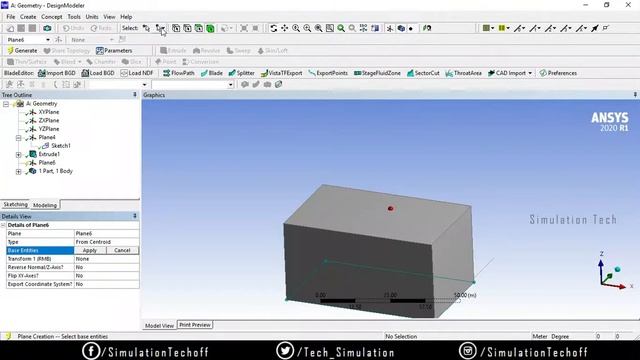 Plane Creation in Design Modeler | Lesson 11 | Ansys Design Modeler Tutorial | Tamil смотреть онлайн