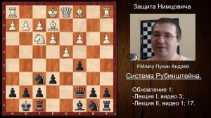 Защита Нимцовича (за черных). Система Рубинштейна. Обновление 1.