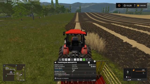 Courseplay комбинированный маршрут по уборке соломы с поля