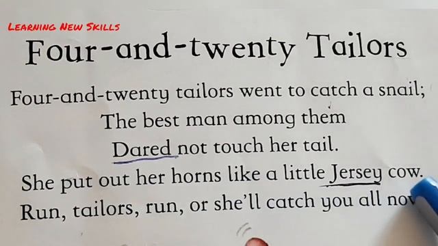 Learning English Rhyme | English word meanings | Word Meaning | Four & twenty Tailors смотреть онлайн