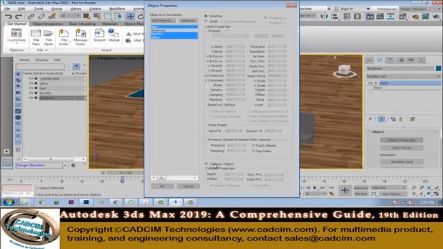 Creating a Table Cloth and Bed sheet Crease Using Cloth Modifier by CADCIM Technologies смотреть онлайн