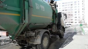 Мусоровоз КО-449-33 на шасси МАЗ-5340C2 (А 457 АН 122). Бизон с бочкой. / Garbage truck MAZ-5340C2.