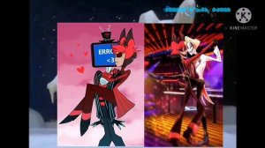 If Alastor reacted to ❤️💙Alastor x Vox💙❤️ and ❤️🤍Alastor x Lucifer🤍❤️ fan arts💖✨👌🤣
