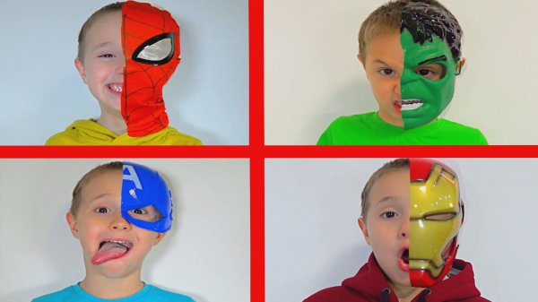 Превращения в СУПЕРГЕРОЕВ, Халк, Человек Паук, Капитан Америка, Железный Человек